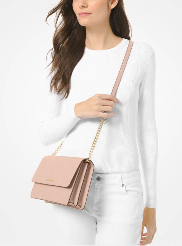 Damske Crossbody Kabelka Michael Kors Daniela Large Saffiano Leather Ruzove - Kabelky Michael Kors Slevy | LMYDN-3729
